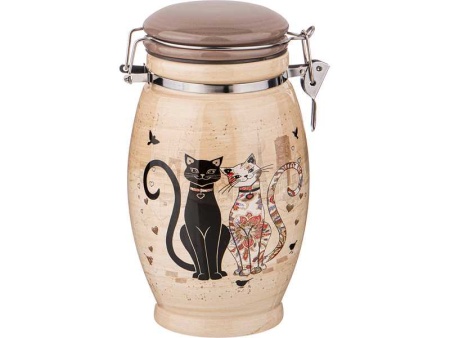 Емкость для сыпучих продуктов Парижские коты 1100мл керамика арт.358-1725