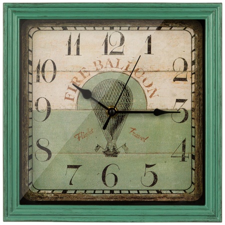 Часы настенные Антик, плсатик зеленый 24,3х24,3х5см