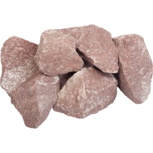 Камень Кварцит Банные штучки малиновый колотый 20кг по цене 