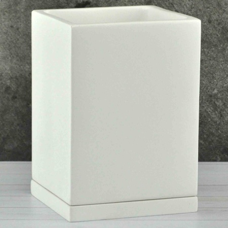 Горшок высокий 12х12х17см 1,4л композитный бетон, белый арт.651580
