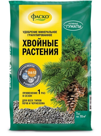 Удобрение сухое Фаско 5М  минеральное для Хвойных растений гранулированное 1 кг