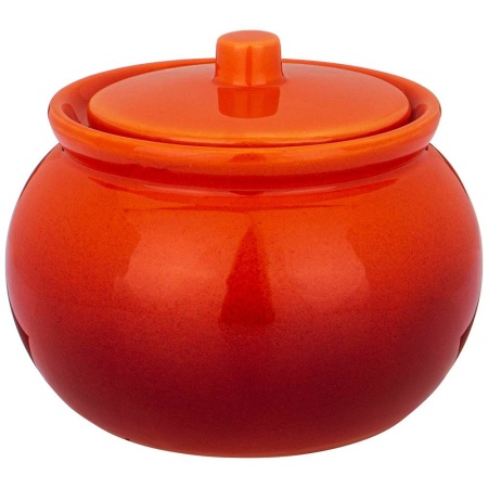 Блюдо для запекания с крышкой Агнесс керамика оранжевый 800мл 14х14х11см