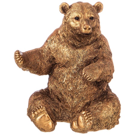Подставка под бутылку Медведь сидячий, полистоун коричневый 16х16х19см